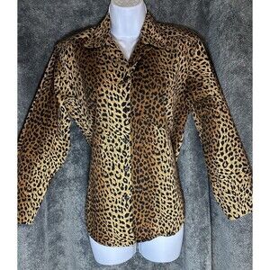 Vintage Retro California Krush Womans Leopard Animal Print Top Shirt S